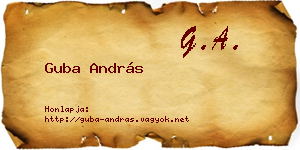 Guba András névjegykártya